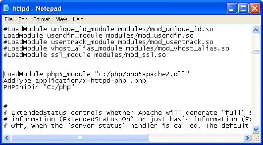Apache httpd.conf LoadModule Satırları